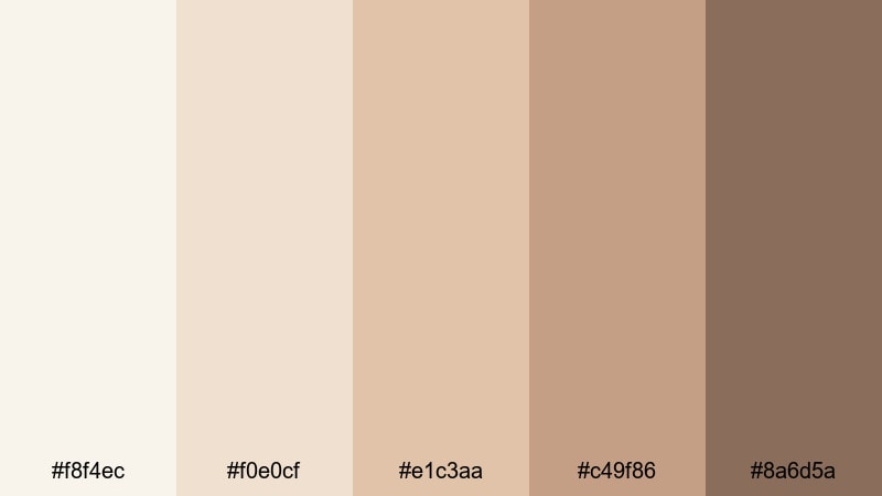 ivory lace afternoon white gold color palette with hex codes