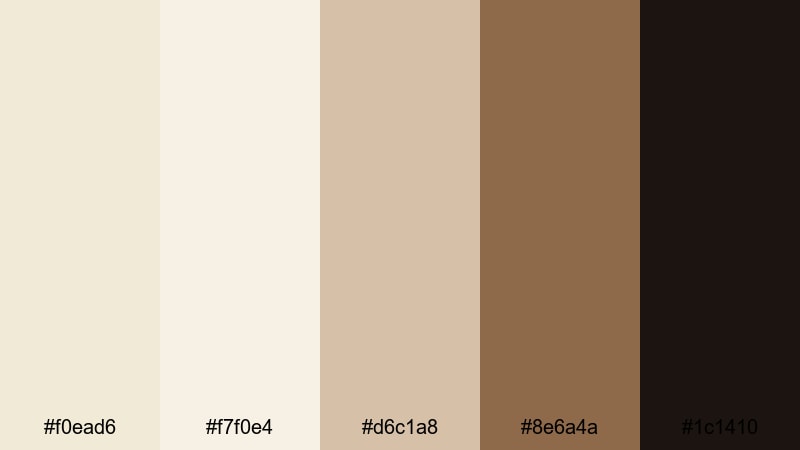 ivory premiere night eggshell color palette with hex codes