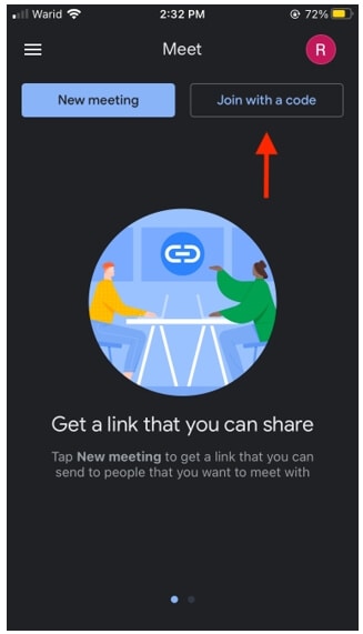 participe do google meet com dispositivos móveis