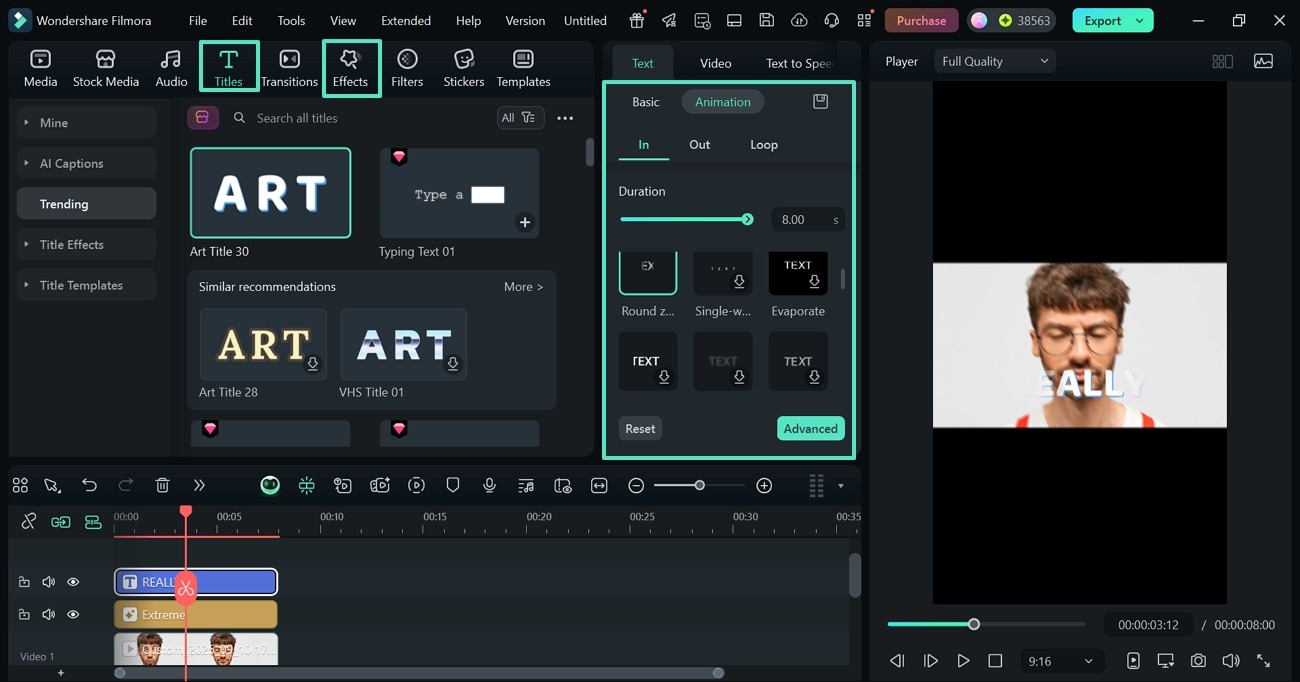 and effects and text