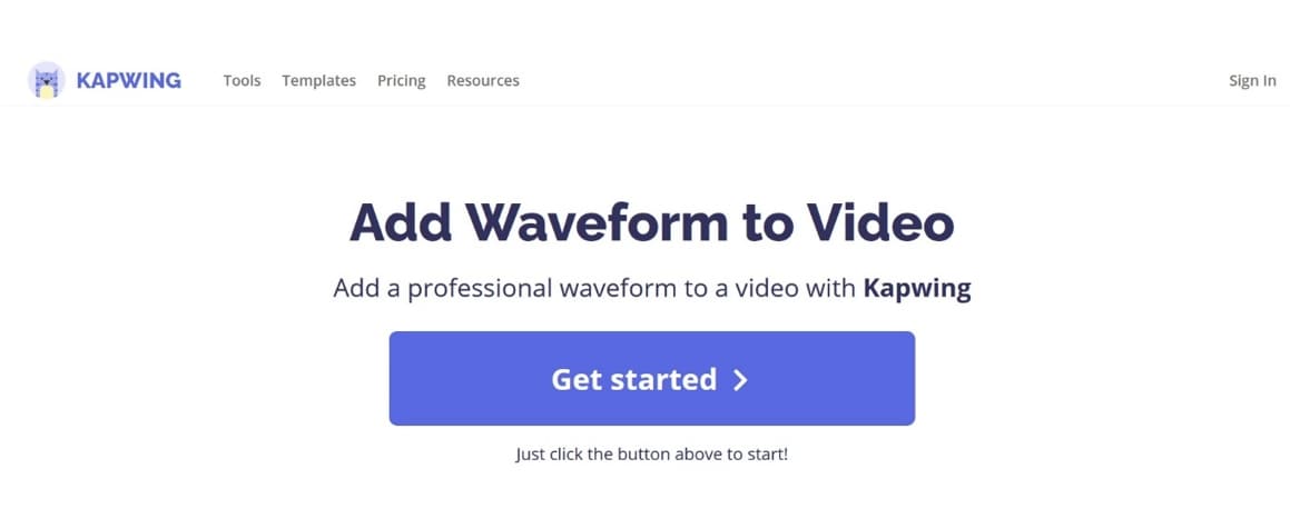 kapwing add waveform to video