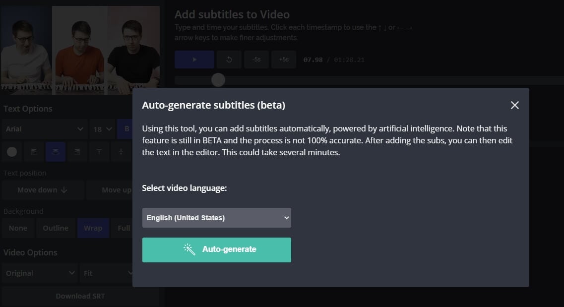 Kapwing Auto Generate Subtitles