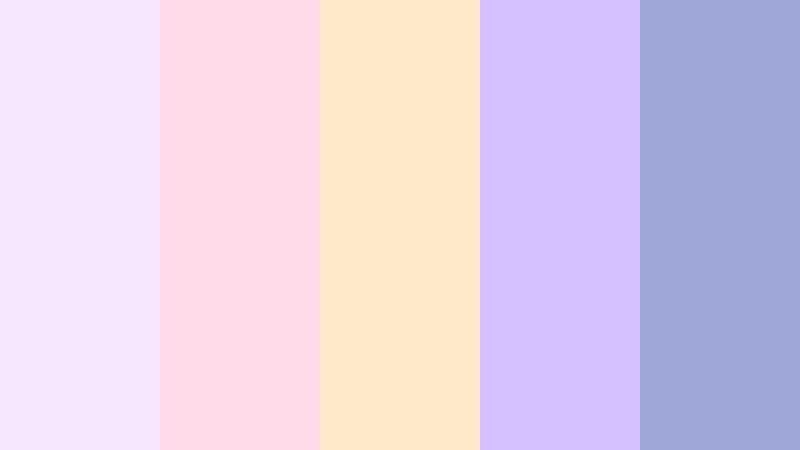 kawaii desk essentials baby lilac color palette with hex codes