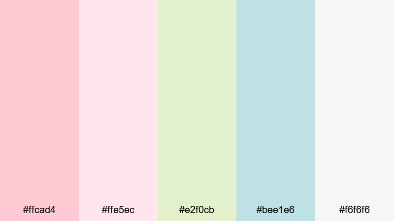 kawaii desk vlog fun color palette with hex codes