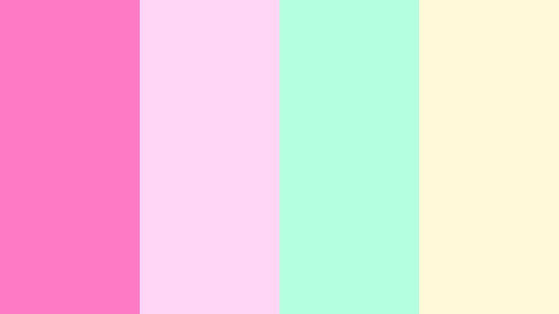 kawaii neon pastel glow pink color palette with hex codes