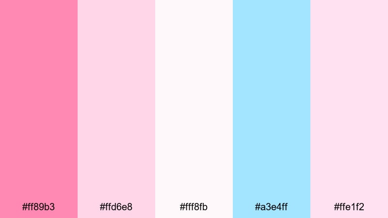 kawaii raspberry stream raspberry pink color palette with hex codes