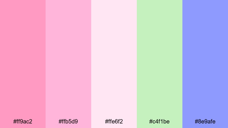 kawaii stream overlay melon color palette with hex codes
