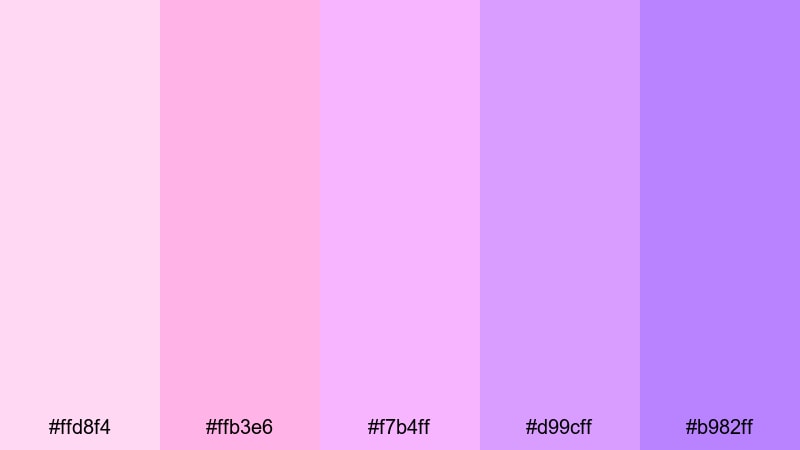 kawaii stream overlay pastel pink purple color palette with hex codes