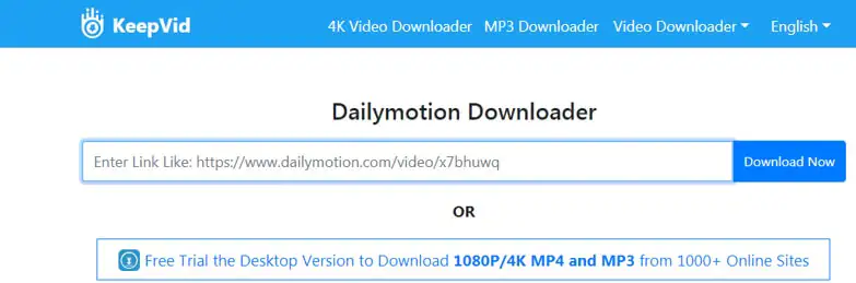 Downloader e conversor de vídeo online KeepVid