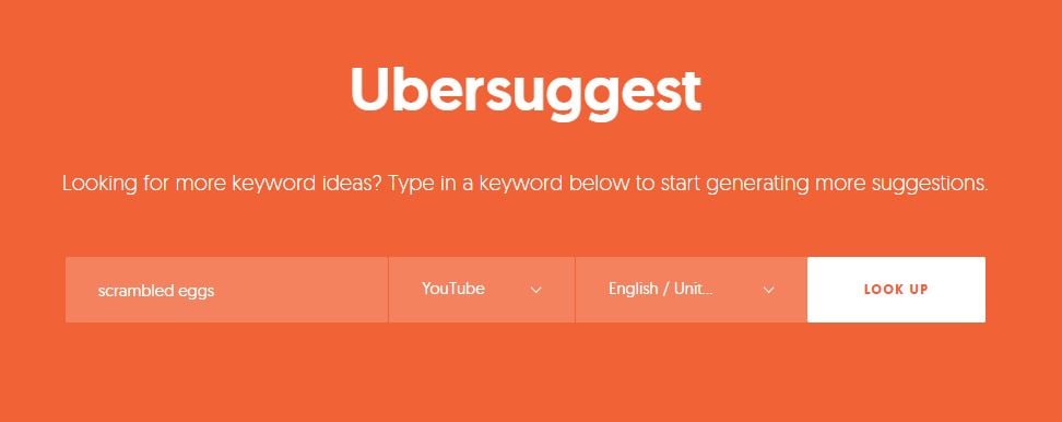 البحث عن الكلمات المفتاحية باستخدام تطبيق Ubersuggest