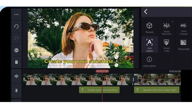 result of kinemaster auto caption feature