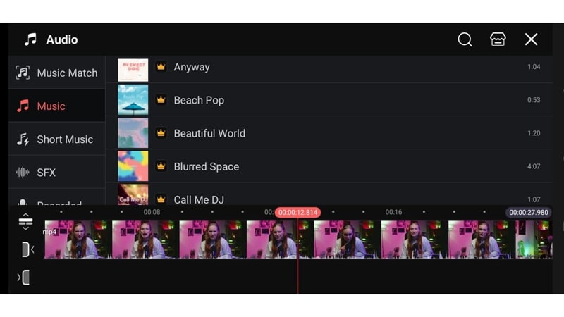 kinemaster music audio library