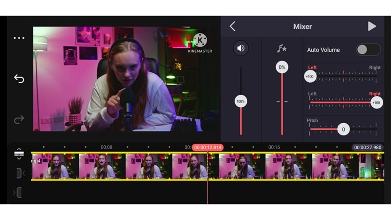 kinemaster audio setting