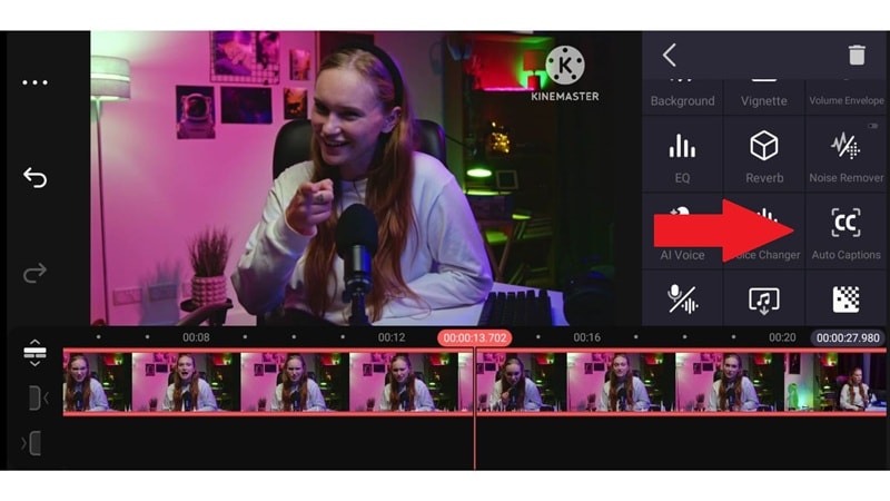 find the auto caption feature