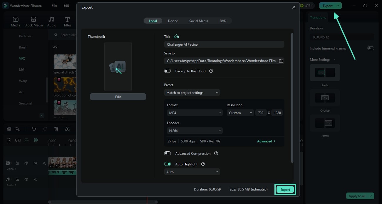 set file format and export 