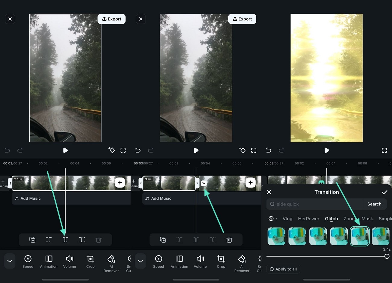  insert transitions and customize them