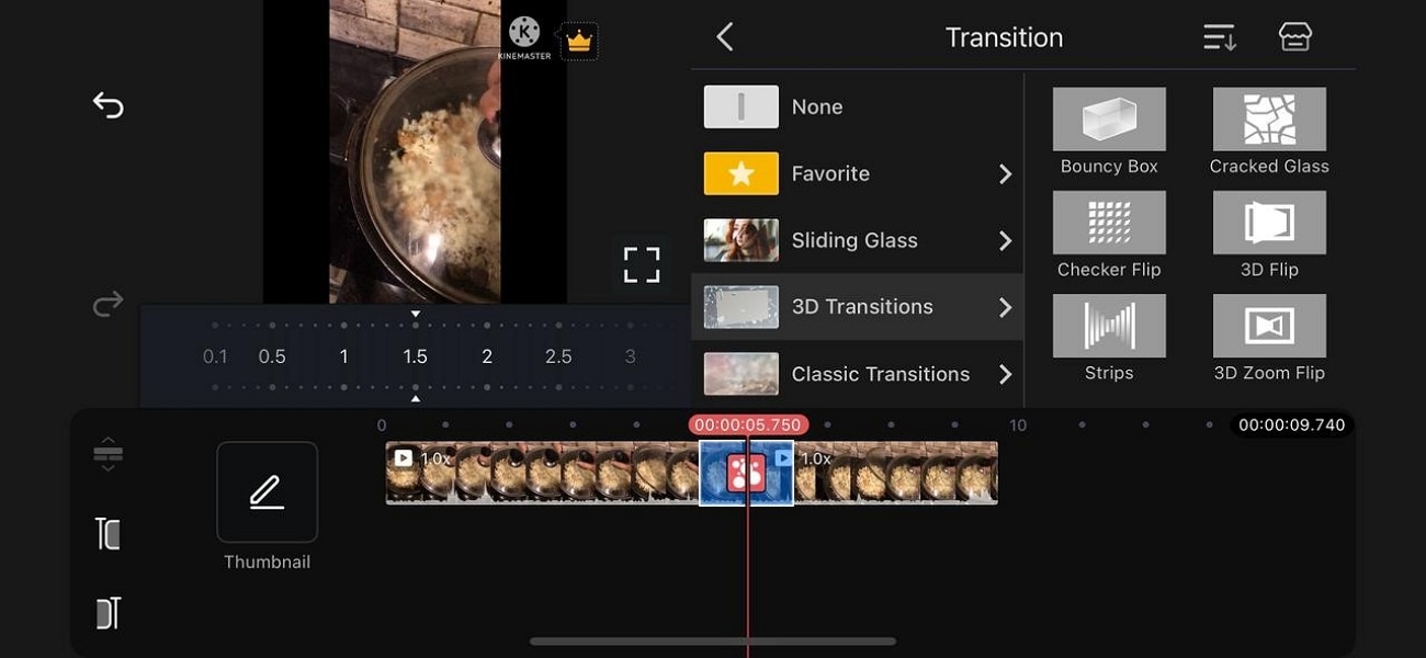 use kinemaster 3d transitions
