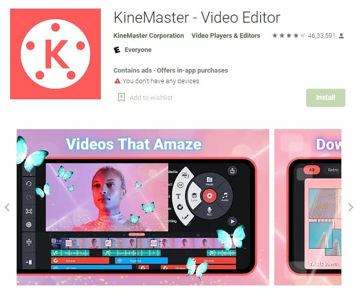 éditeur vidéo android kinemaster