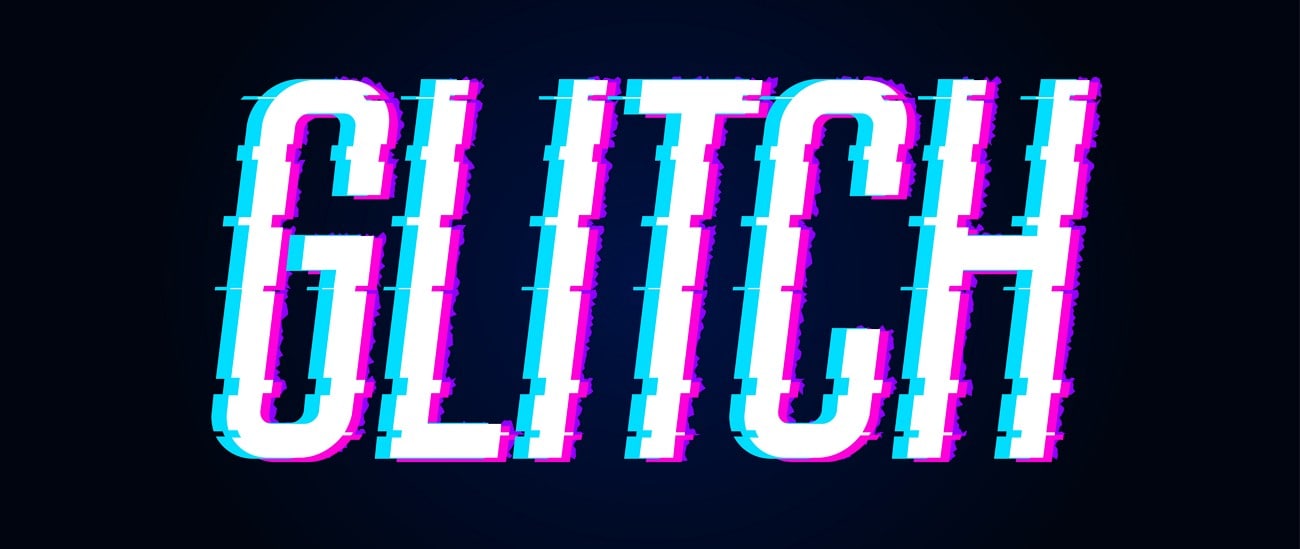 kinetic glitch style text