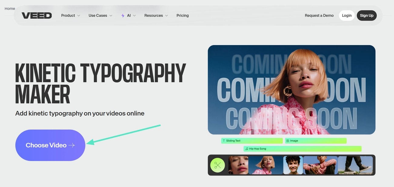 access veed kinetic typography video