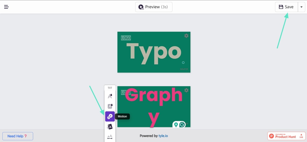 animate the text typomotion