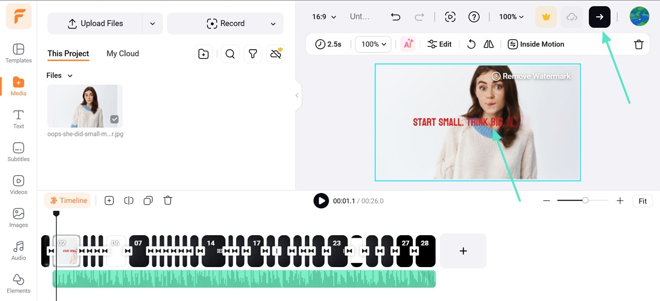 customize and export flexclip