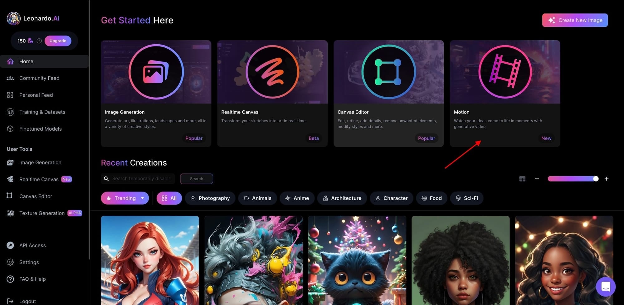 leonardo ai motion ai image to video