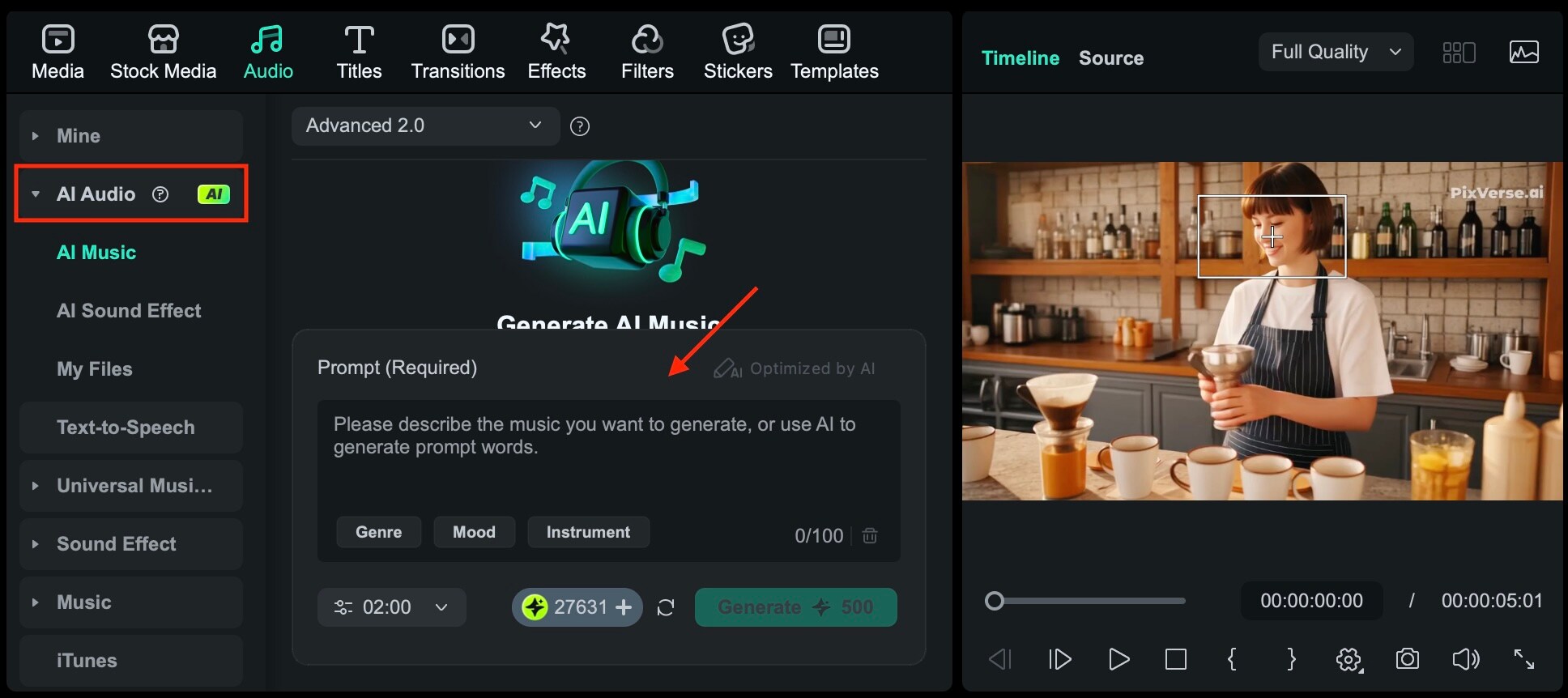 enhance audio with filmora ai audio