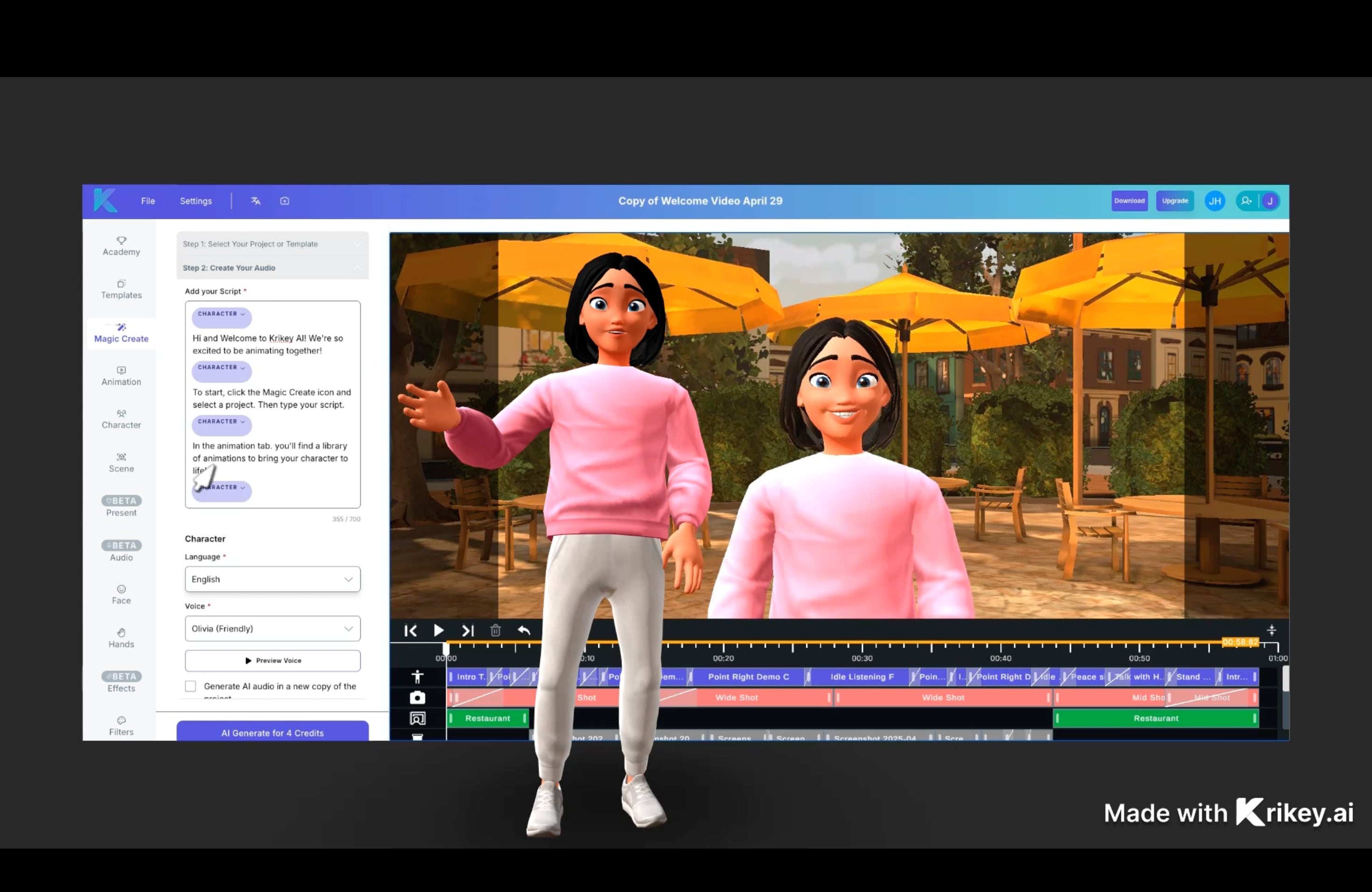krikey ai animation maker