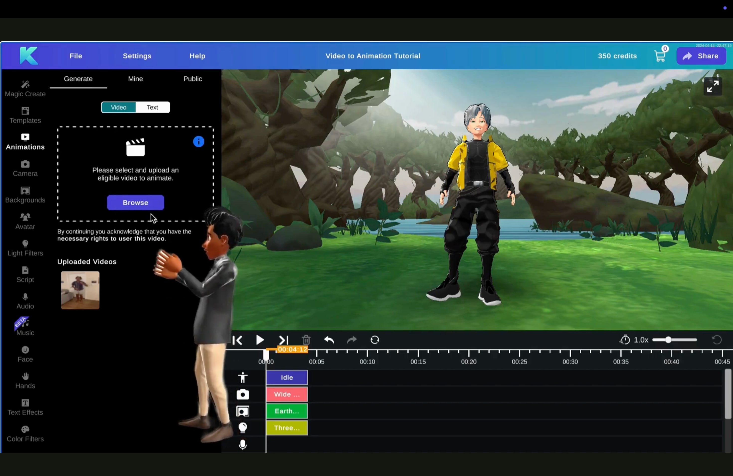 krikey ai import video