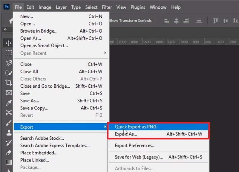 export artwork from photoshop