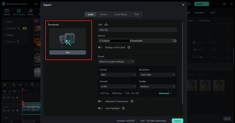 click edit thumbnail option