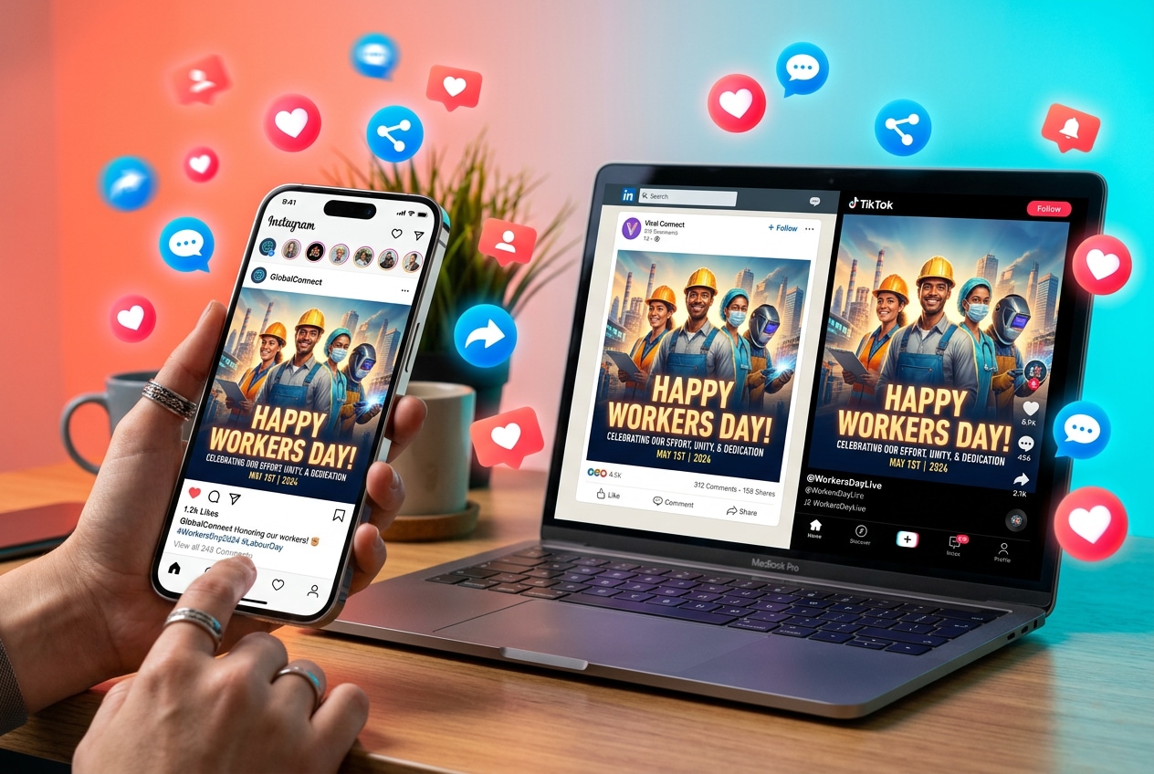 Share Workers Day ecard AI photo ChatGPT