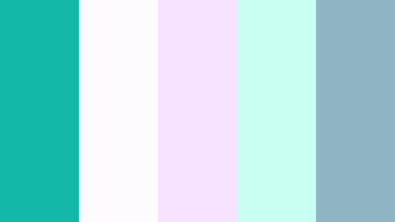lagoon breeze pastels bright teal color palette with hex codes