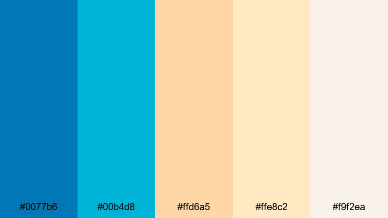 lagoon sandbar glow ocean boat blue color palette with hex codes