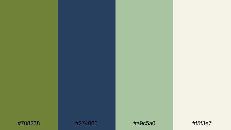 lakeside ranger morning olive drab color palette with hex codes