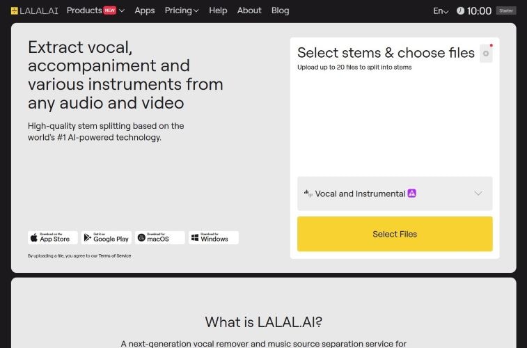 lalal ai homepage