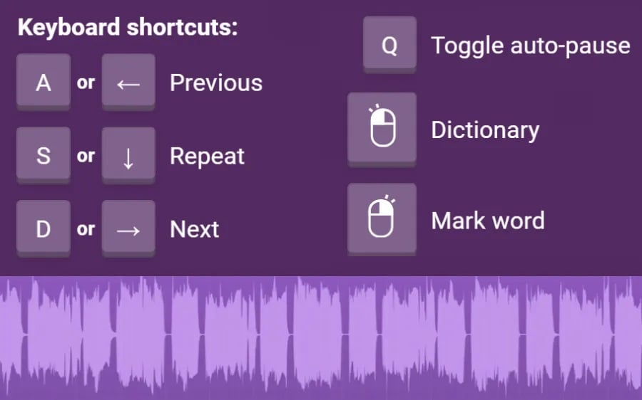 language reactor keyboard shortcuts