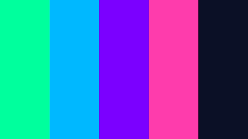 laser lagoon neon color color palette with hex codes