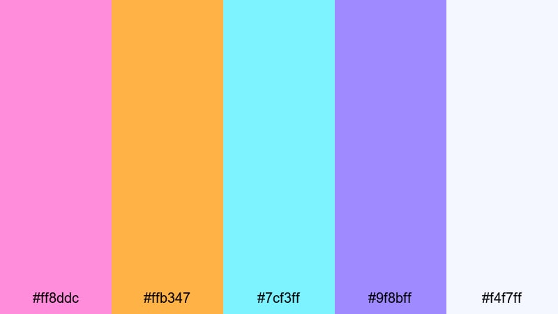 laser wave spectrum holographic color palette with hex codes