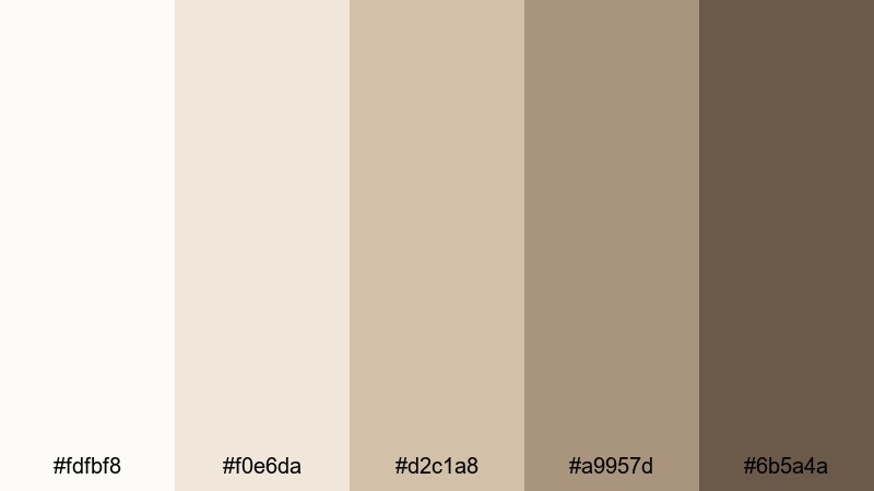 latte foam grain gray white color palette with hex codes