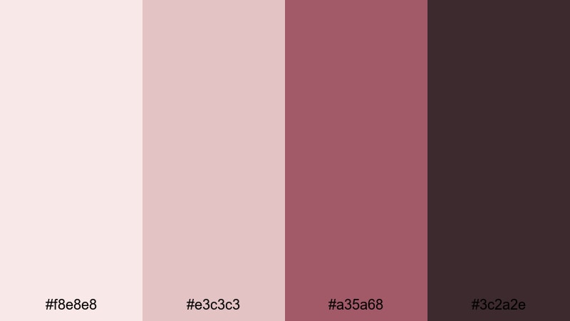 latte rose workspace pink maroon color palette with hex codes