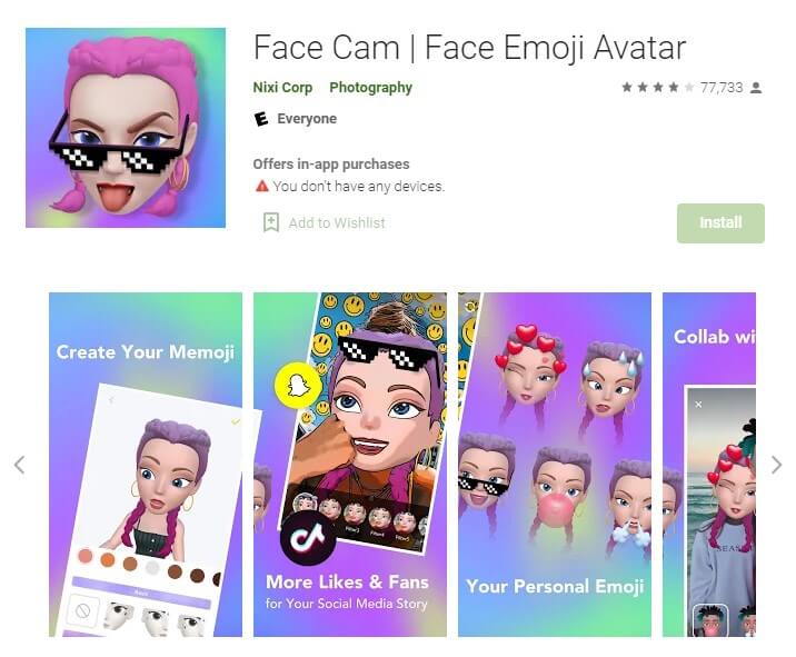 Face Cam App starten