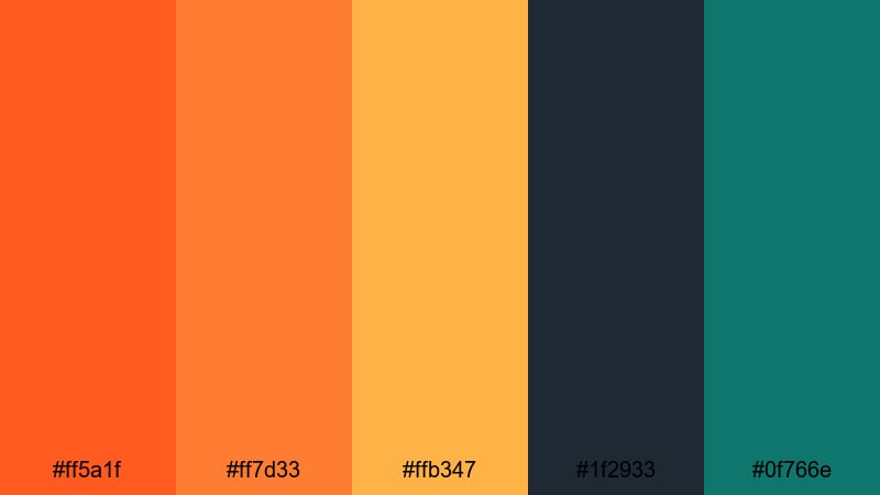 lava burst impact orange color palette with hex codes