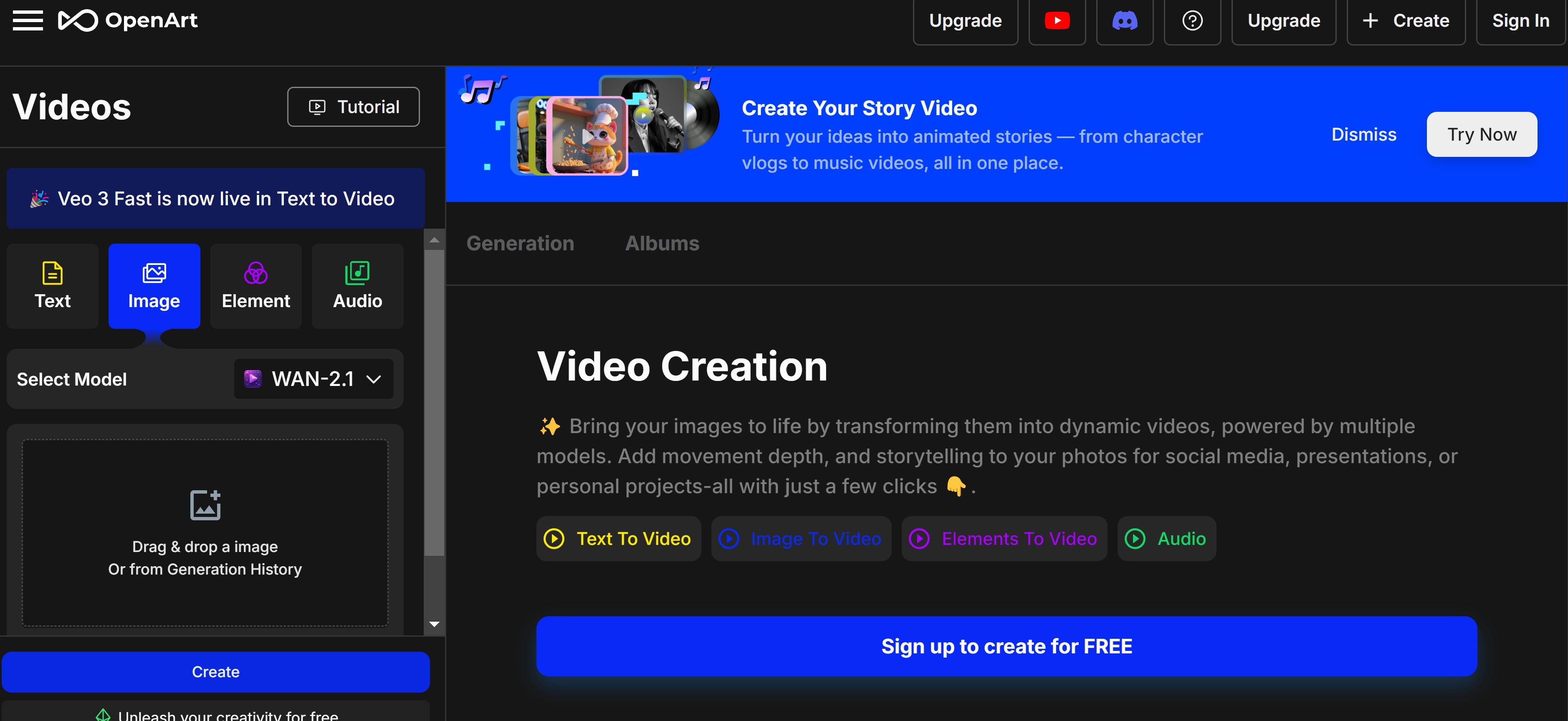 sign up on openart