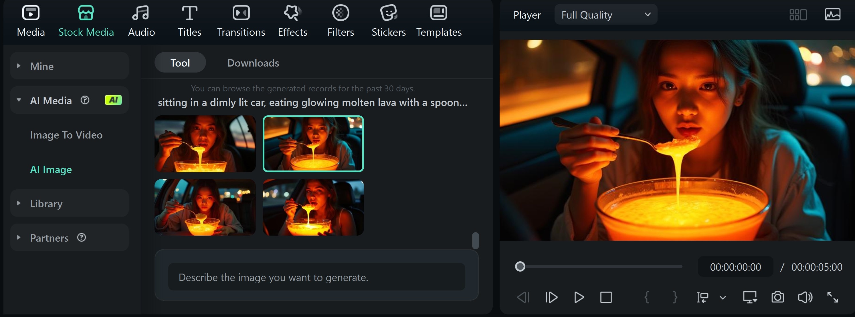 create a lava-eating image