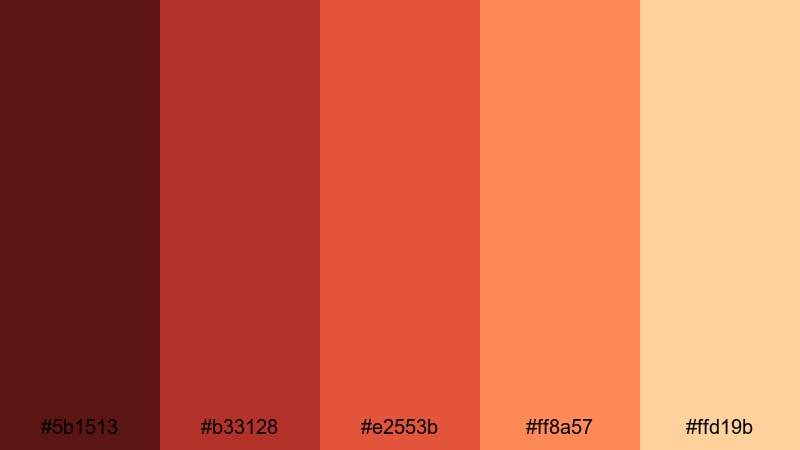 lava street beat brown red color palette with hex codes