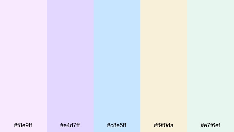 lavender chapel glow easter color palette with hex codes