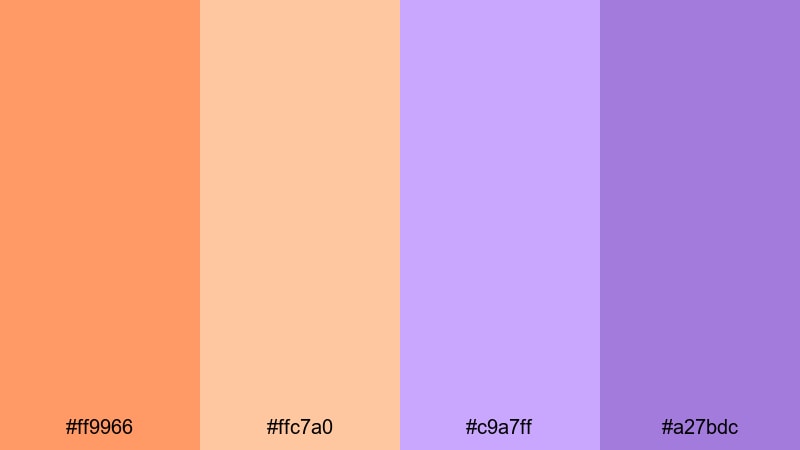 lavender ember mist orange purple color palette with hex codes