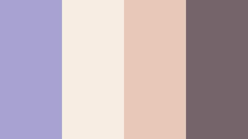 lavender latte haze dusty periwinkle color palette with hex codes